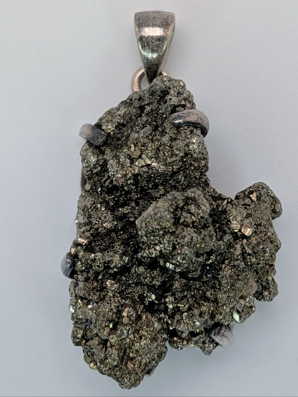 Large Pyrite S925 Sterling Silver Pendant